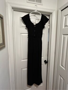 Monteau Los Angeles Jumpsuit M Minimal Ruffle Casual Preppy Chic Bohemian Boho